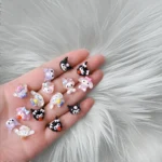 50Pcs Kuromi & Cinnamoroll 3D Resin Nail Charms – Cute Cartoon Animal Nail Art Accessories for Party, Daily, DIY Manicure