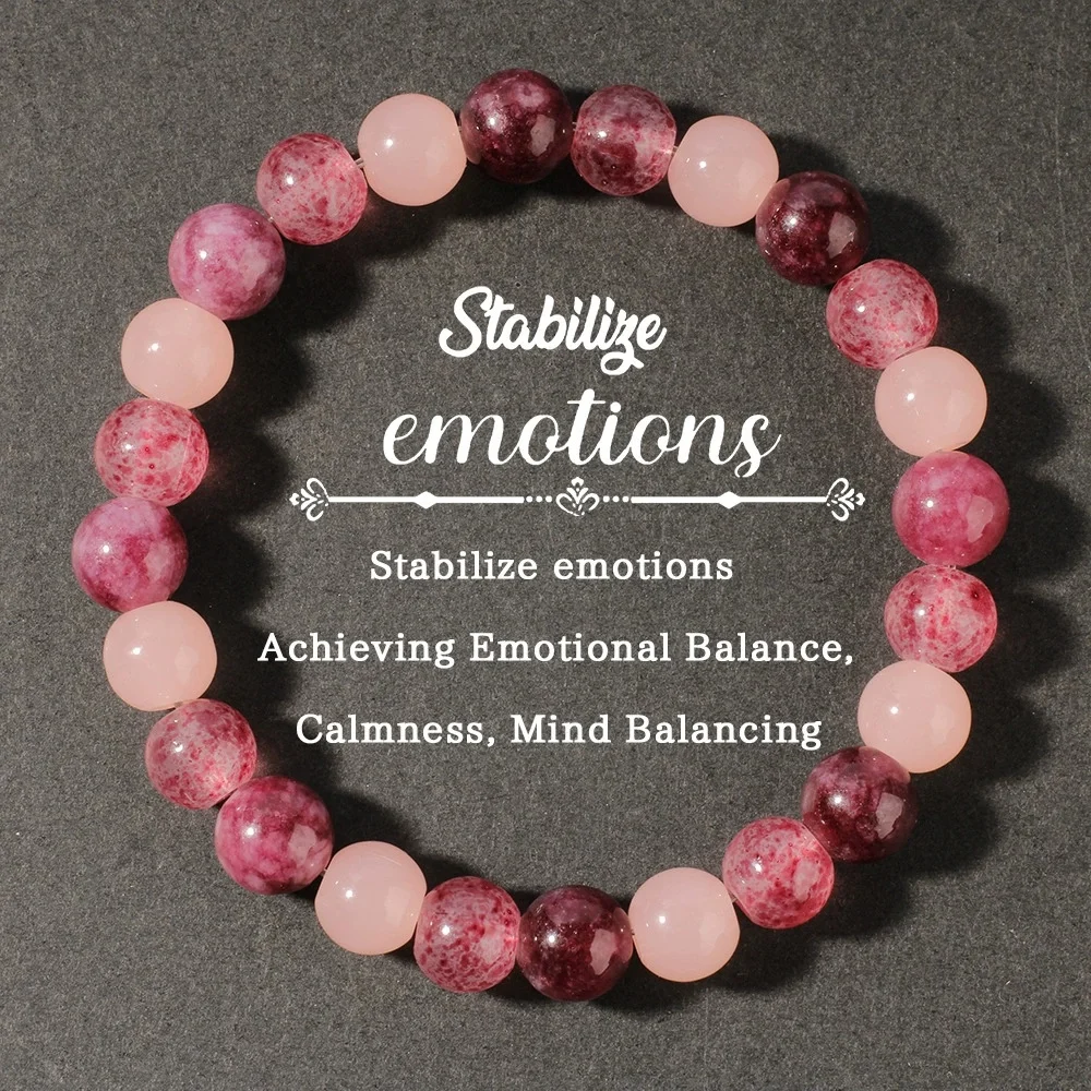 kf-S9e00944f3d0b46b1b8bb2bd0ad1eb718p Cute autumn and winter jewellery pink garnet pink quartz strawberry quartz braclet for girlfriend gifts natural stone bracelets - 图片 1