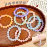 b90 Chinese Imitation Gradient Cute Plate Playing Bracelet Gradient Glass Bead Bracelet for Unisex Present DIY Jewelry Wholesale